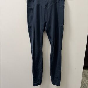 Navy High-Waisted Leggings with Booty Lifting Band